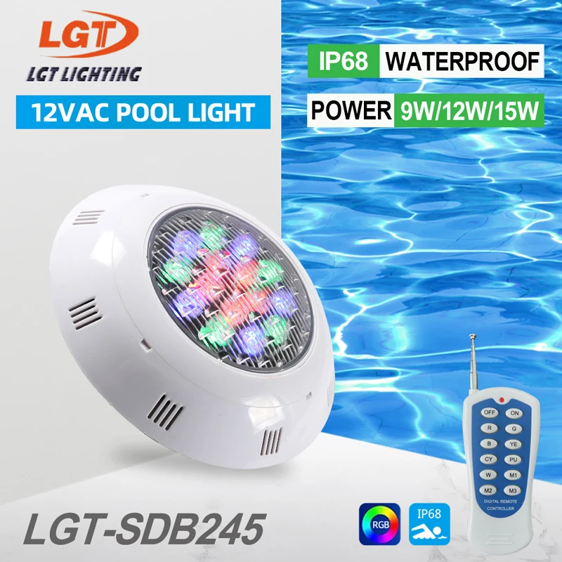 

Outdoor Swimming Pool Light Bathtub Resin Filled 2 Years Warranty With AC12V Transformer RGB Color Changing PC Material Anti UV