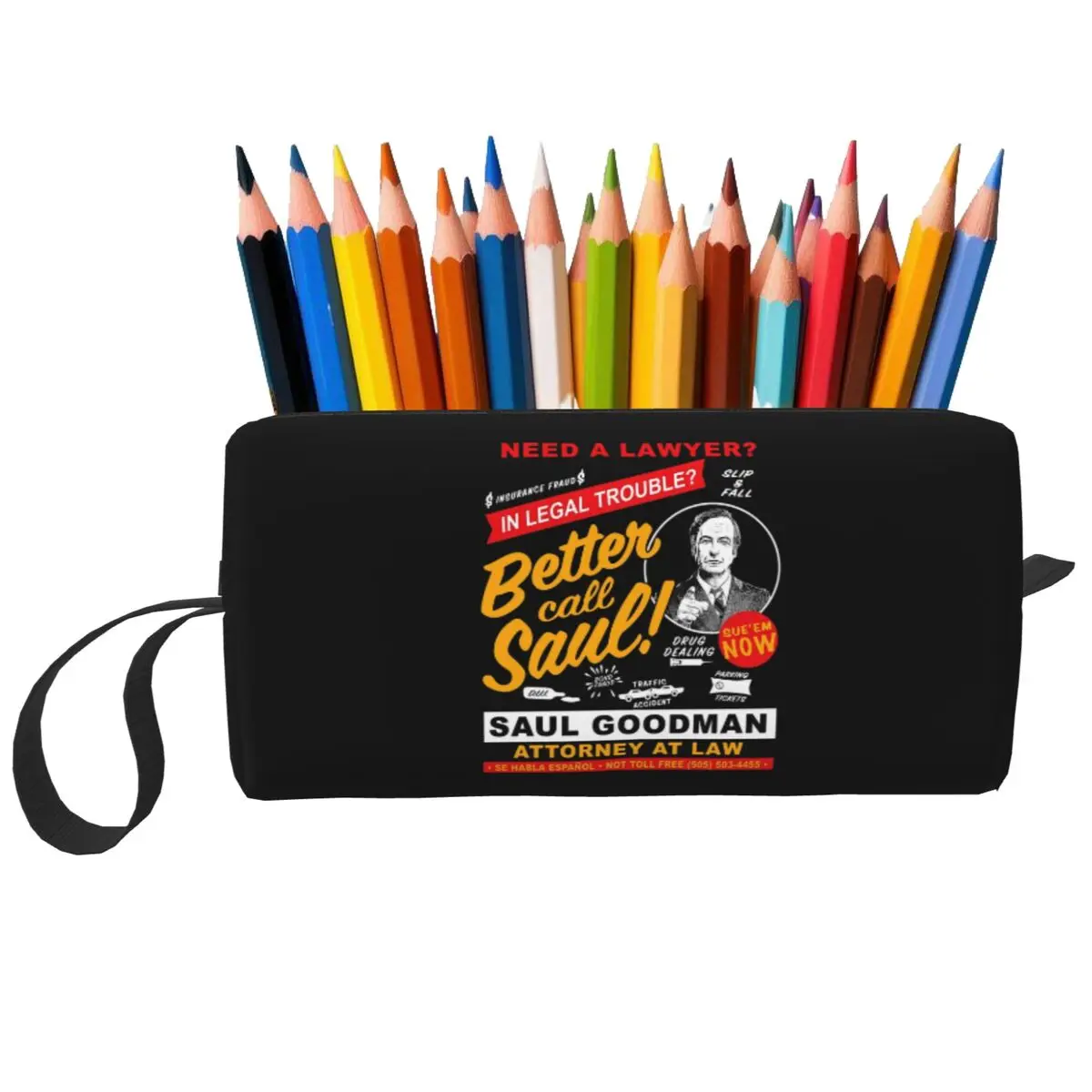Trousse à crayons Need A Lawyer Then Call Saul Dk pour étudiants, boîte à stylos, sac à crayons, fournitures de papeterie, trousse à cosmétiques pour femmes
