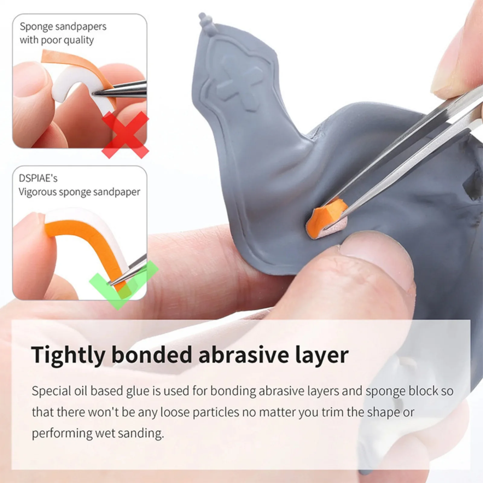 Papeles de lija de modelado profesional DSPIAE XSS, papeles de lija de esponja vigorosa para modelo Gundam, herramienta de molienda, Hobby, proyecto artesanal DIY