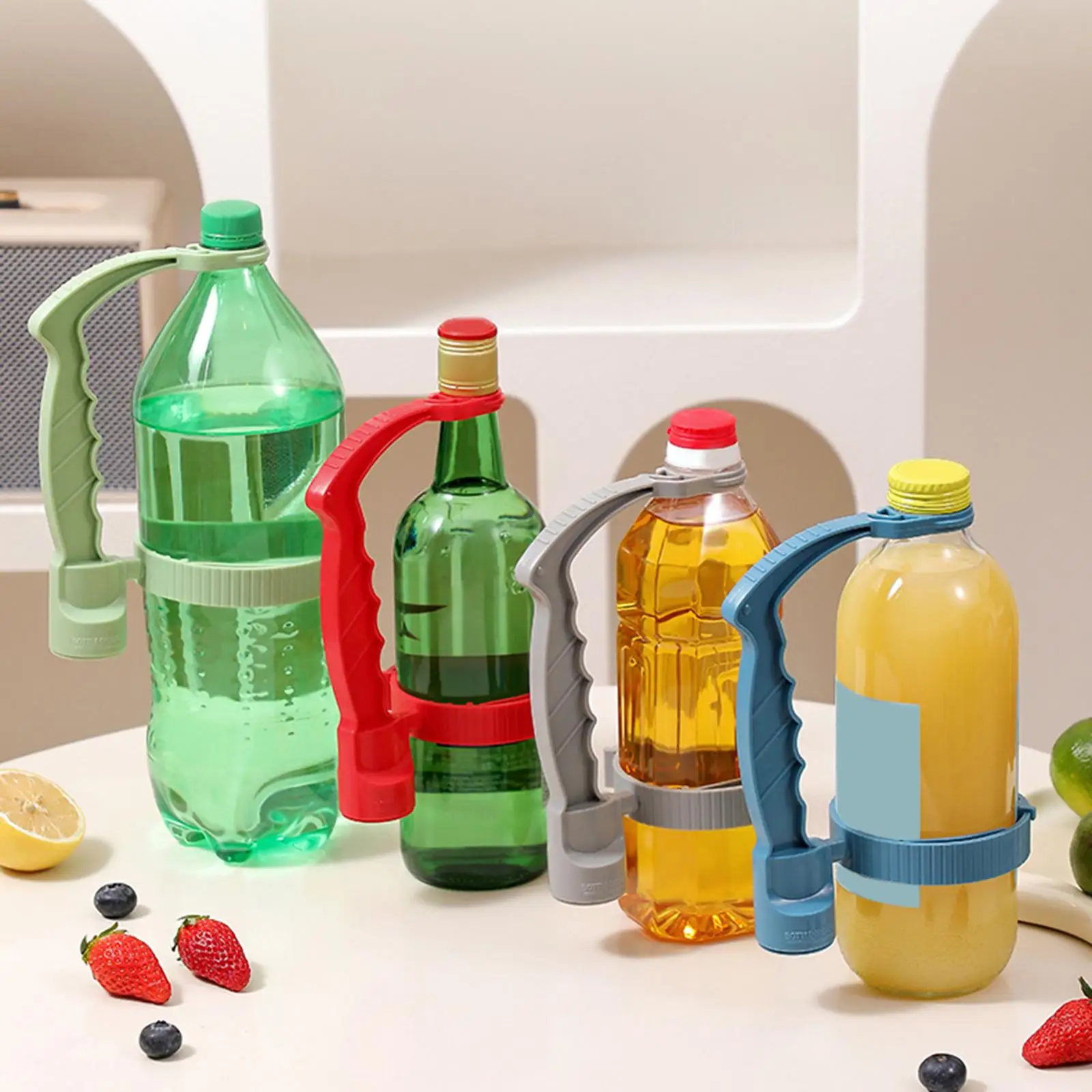 Universeller Getränkeflaschengriff aus PP und TPE, Ausgießgriff, auslaufsicherer Getränkehalter für die Esszimmerparty in der Küche