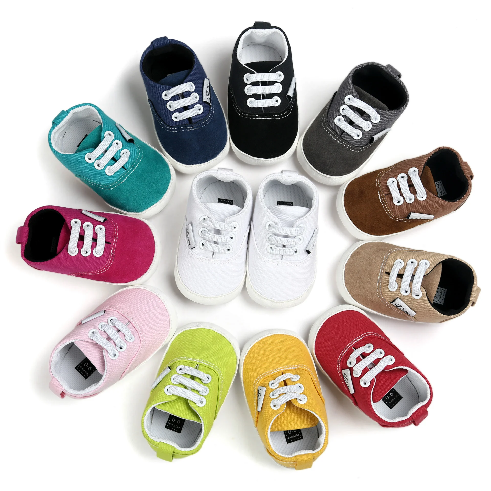 

Spring Autumn Classic Baby Boys Girls Canvas Shoes Comfortable Non Slip Rubber Soft Sole Newborn Crib Shoes First Walkers