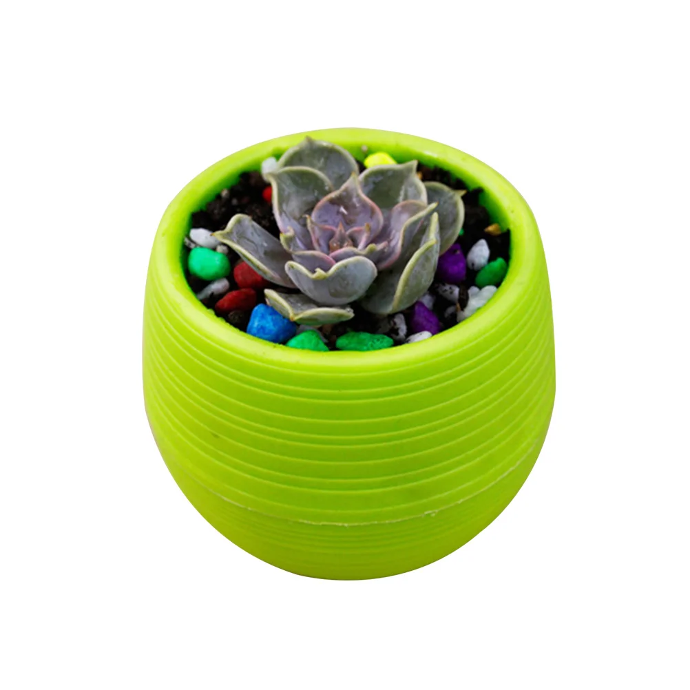 

Resin Pot Mini Round Planter for Home Office Decor Sturdy Durable Succulent Flower Pots Brighten Up Your Space Green