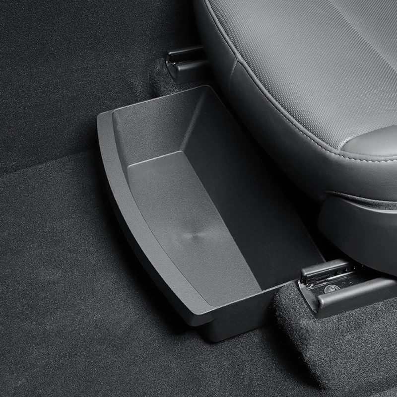Schowek pod siedzeniem do Tesla Model Y Juniper 2025-2026, ukryta tacka organizera na przednie siedzenie z antypoślizgową wyściółką, wodoodporna