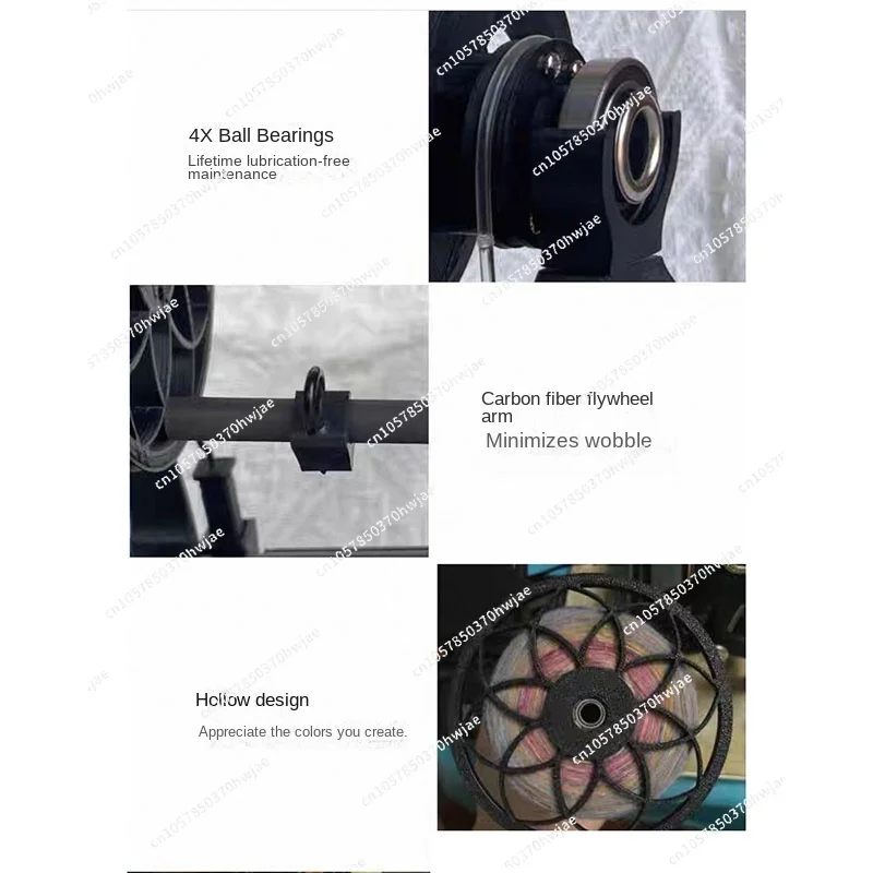 12V adjustable speed display mini electric spinning wheel, wool fiber cotton yarn twist - view 5