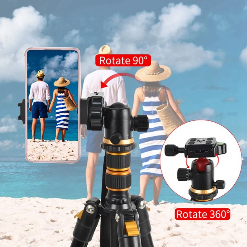 160Cm Aluminum Camera Tripod Stand DSLR Camera Lightweight Travel Tripod With 360° Ball Head Fit For Canon/Sony/Nikon