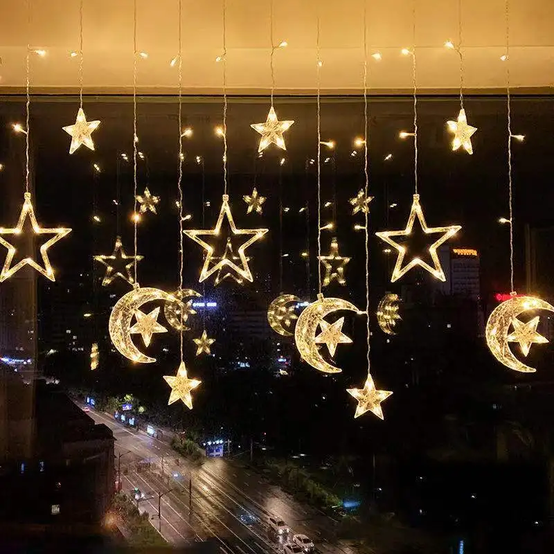 

Ramadan Festival Led Star Lights Flashing Lights String Lights Full of Stars Eid Al-Fitr Decoration Islam Muslim Party Decor