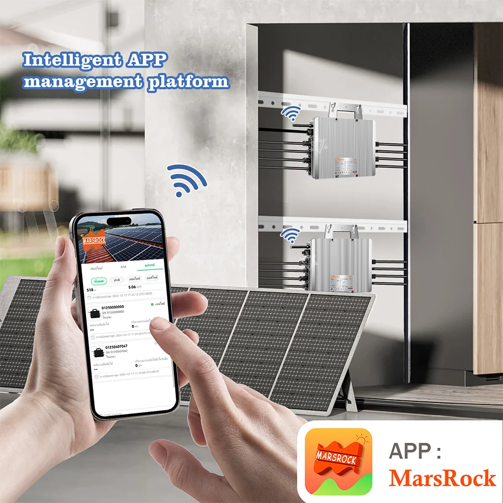 2500W Solar-MPPT-Netzwechselrichter DC26-60V IP67 mit eingebautem WLAN, geeignet für 4 Stück je 500-750W Solarmodule, 12 Jahre Garantie – Detail 5