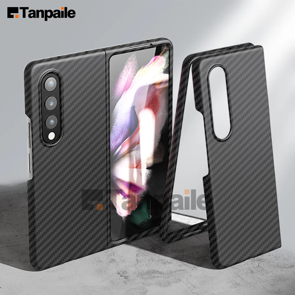 Tanpaile Shockproof Ultra Slim Case for Samsung z fold5 4 3 2 , Carbon Fiber Texture Protective Cover, Soft Touch Carbon Casing