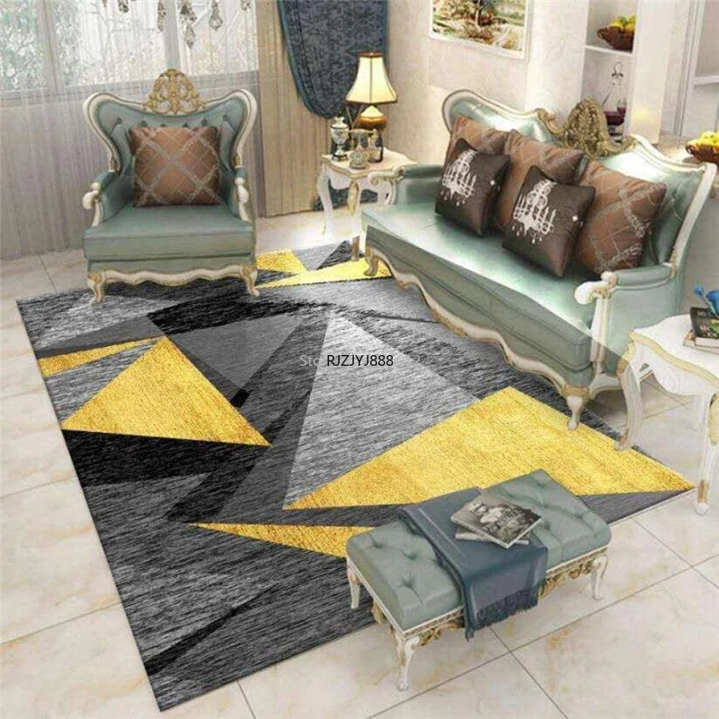 Living Room Coffee Table Sofa Bedside Bedroom Gold Diamond Velvet Carpet Study Balcony Kitchen Bathroom Floor Mats Rectangle