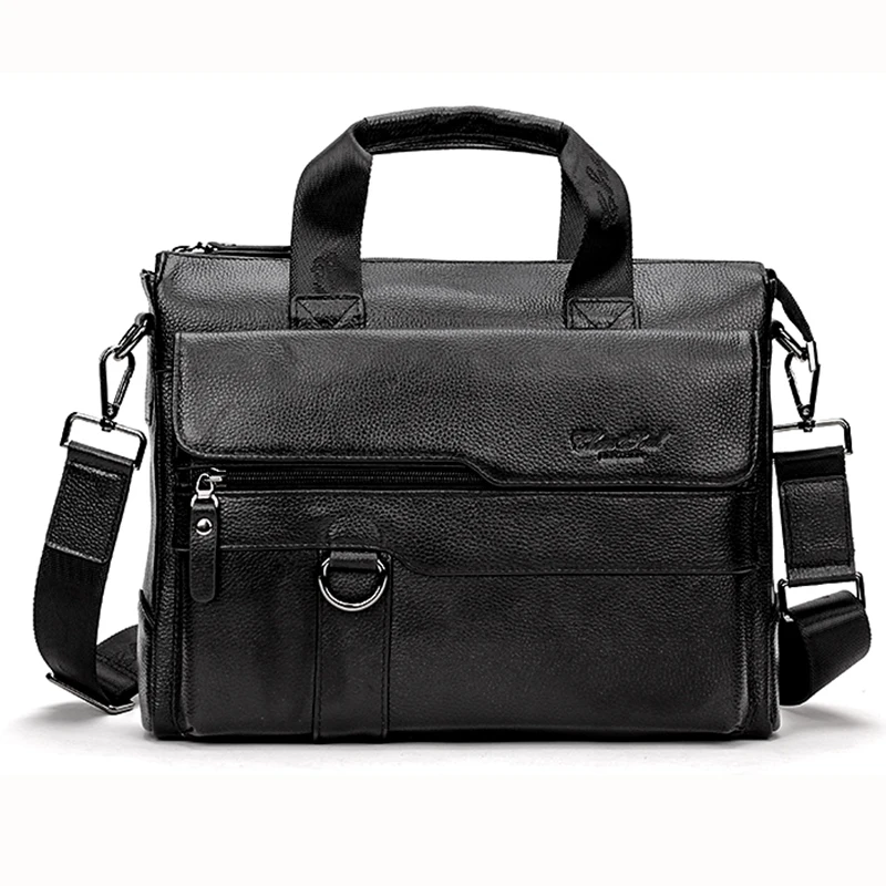 Men Genuine Leather Top handle Tote Handbag Cross Body Shoulder Bag Briefcase Male Real Cowhide Business Messenger Bags