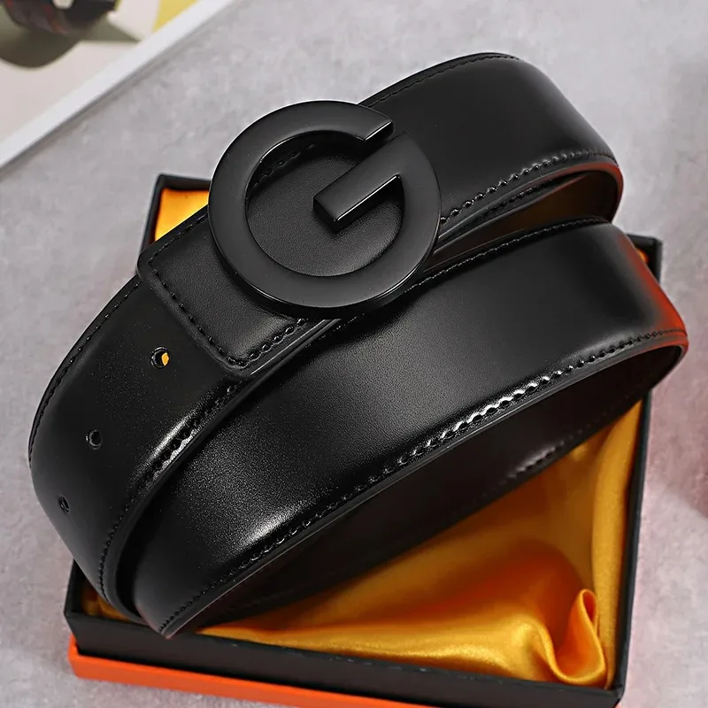 3.3cm Men's Belt Leisure Genuine Leather Belt Fashion Alloy Smooth G Buckle Designer Belt Men High Quality Male Luxury Waistband