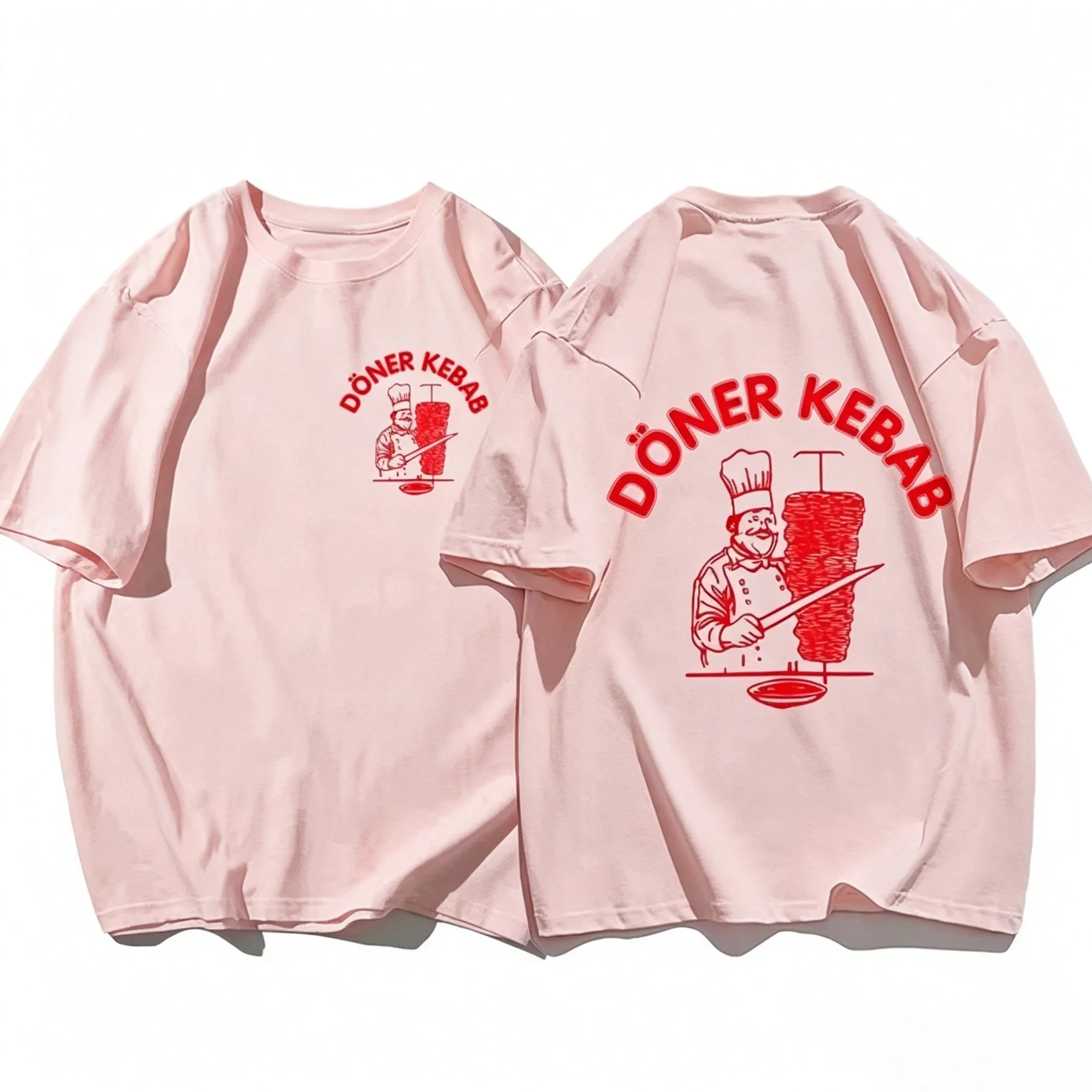 2026 Summer Sporty T-Shirts Doner Kebab Print Pure Female Clothing Short Sleeve Funny Women Vintage Unisex Tees Beach T-shirts