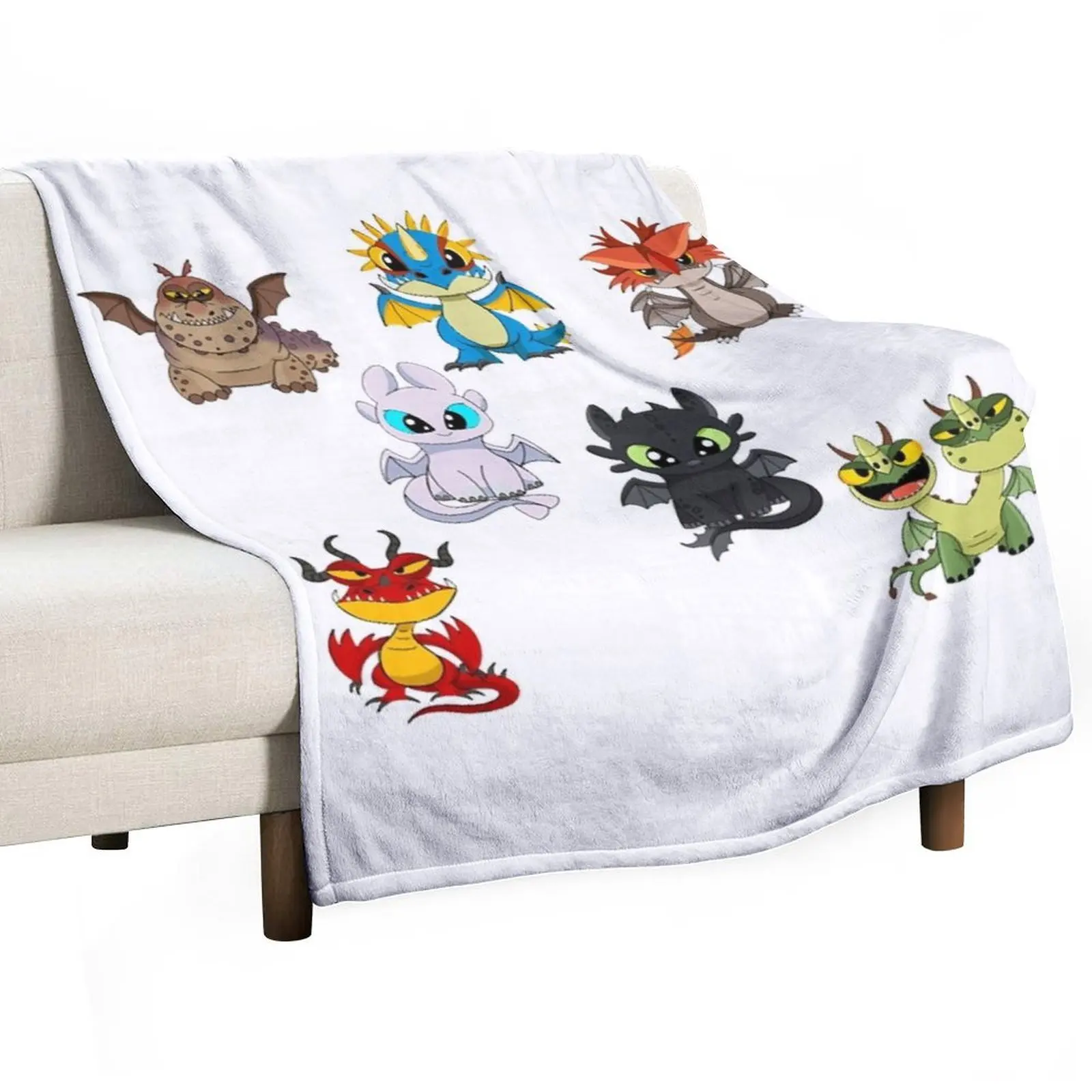 

Dragons set, httyd characters, how to train your dragon, cute baby dragons for kids Throw Blanket Soft Plaid Blankets