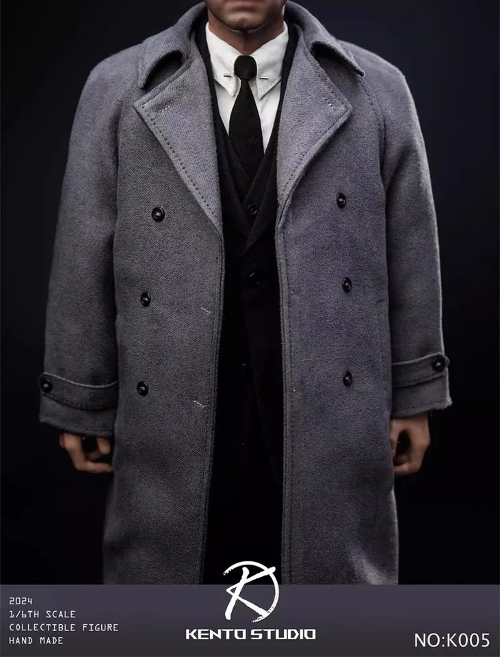 Kento Studio K005 1/6 Male Soldier Grey Coat Black Suit Body Set