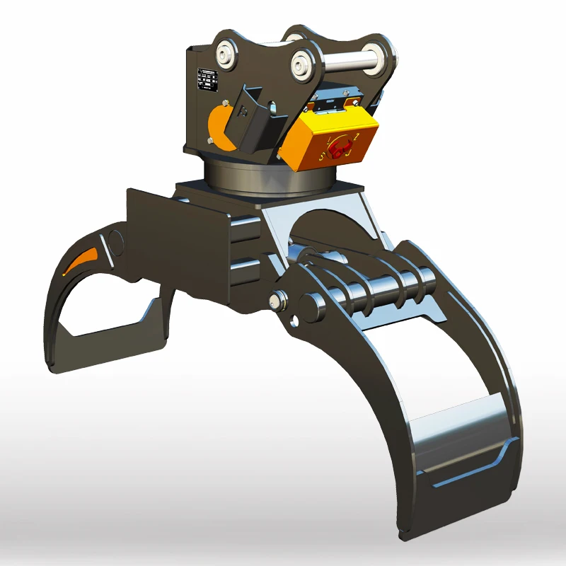 Customized Connecting Pin Rotary Grapple Attachment High Torque Timber Gripper For Independent Sawmill Operators
