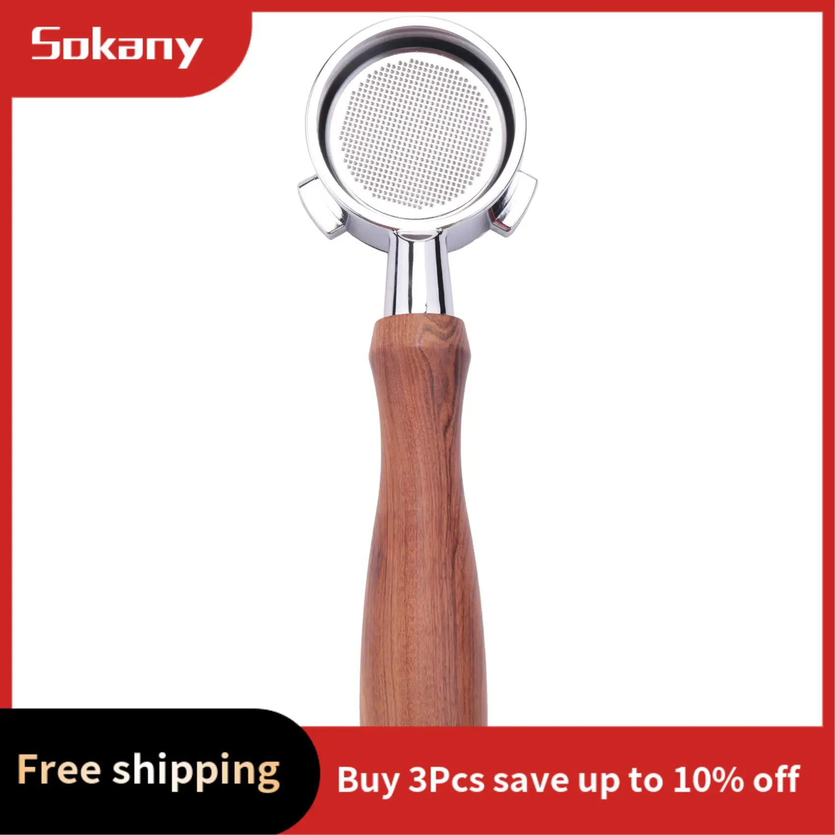 

A68M-54MM кофемашина из нержавеющей стали, бездонный держатель фильтра, портафильтр, деревянная ручка, профессиональный аксессуар