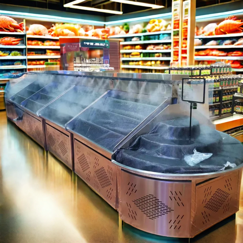 

Vegetable and fruit shelf storage Supermarket heavy duty double-sided metal food display rack