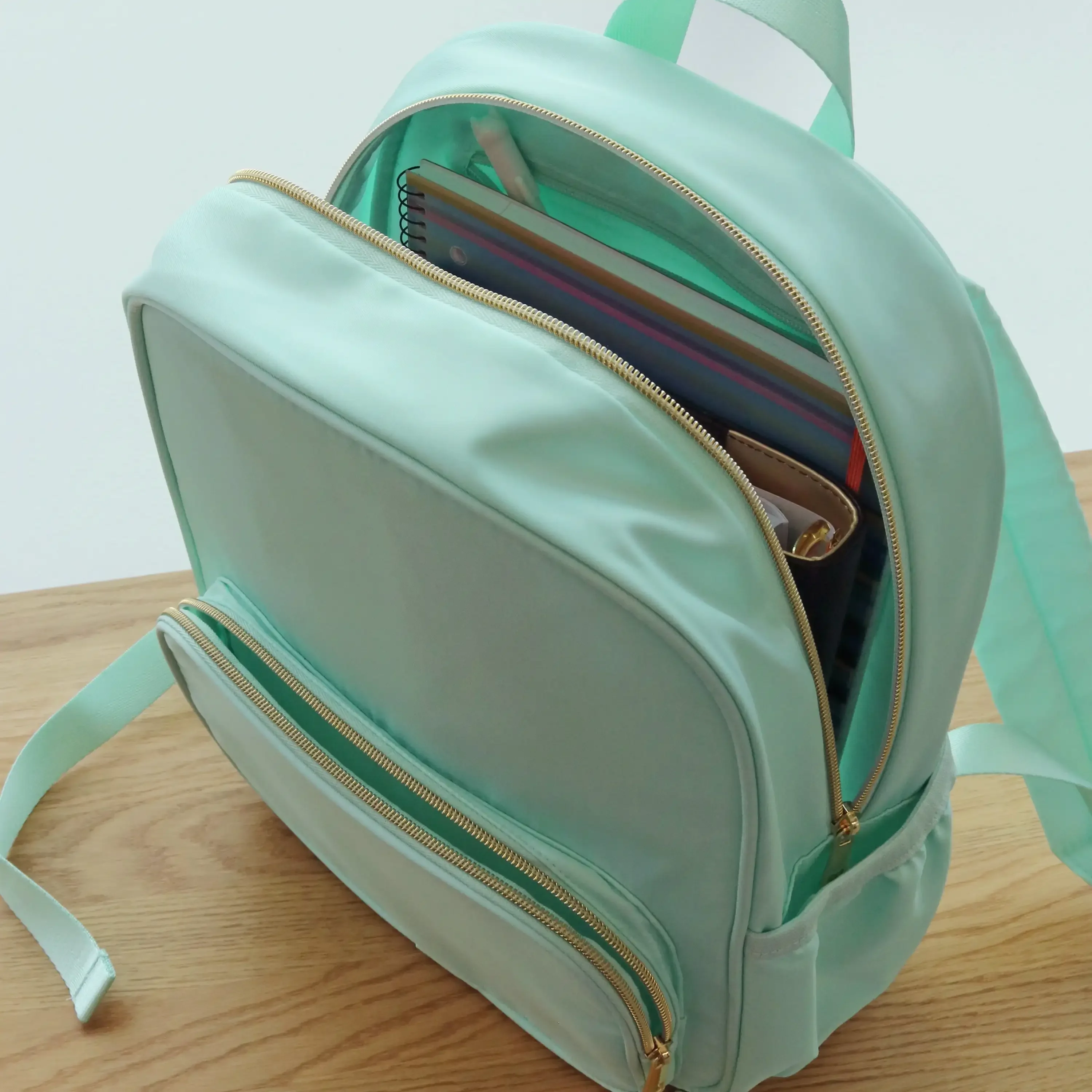 Нейлоновый рюкзак, настраиваемая дорожная сумка для книг для поделок, школы и повседневного использования, зеленая