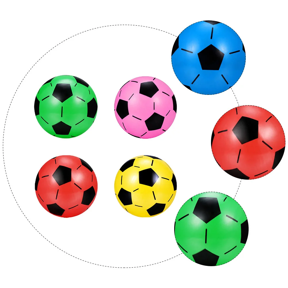 4 Pcs Balls Inflatable Giant Soccer Football Toy Vinyl Plastic Kids Colorful Mini Beach