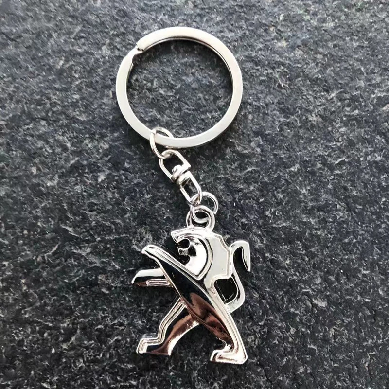 Metal Car Logo Keychain Keyring for Peugeot 508 208 3008 407 607 307 RCZ 308 206 2008 Auto Key Chain Key Rings Accessories