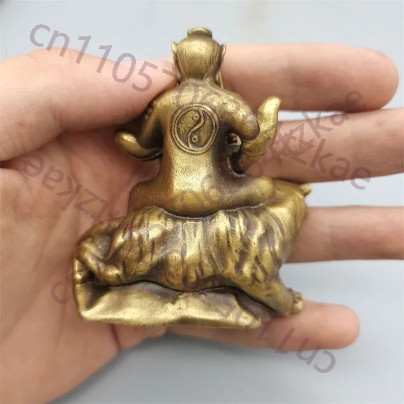 Pure Copper Zhenwu Emperor Ornament, Tiger Riding Celestial Master, God of Wealth, Home Wealth Attraction Desktop Crafts Ornamen