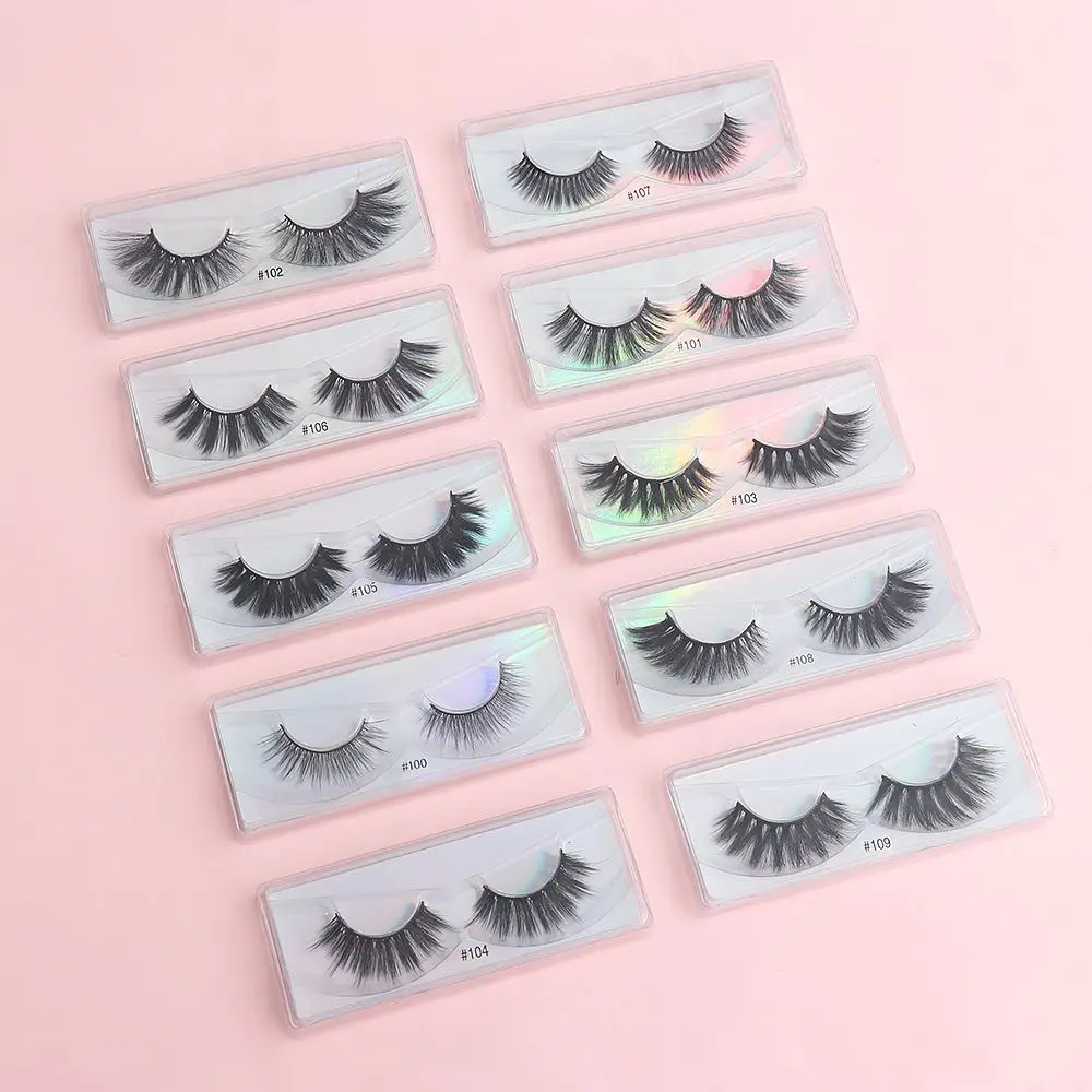 Mink Eyelashes Natural Long Lashes Lightweight False Eyelashes Cross 3D Mink Hair Wispy Fluffy