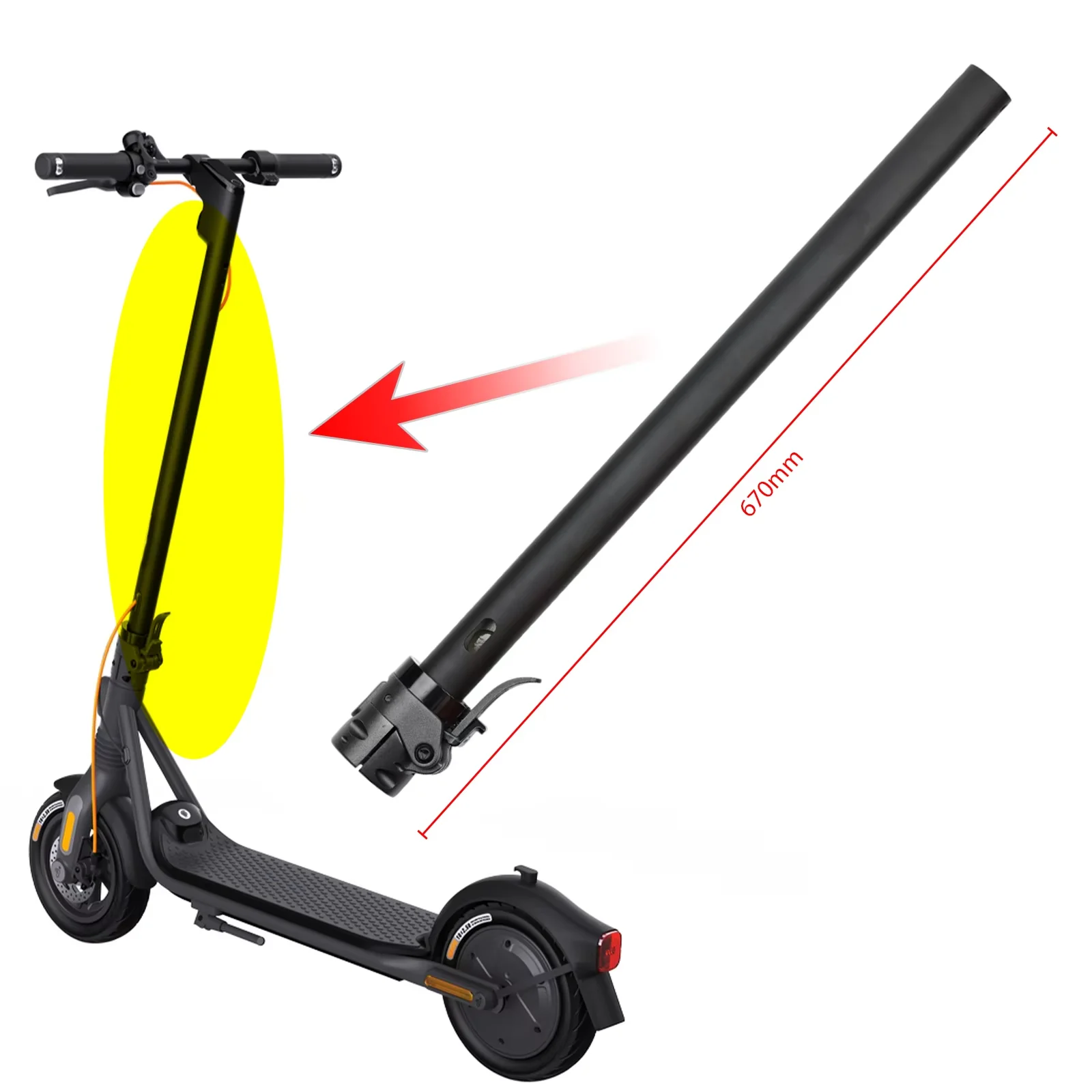 Original Folding Stem For Segway Kickscooter F2 Pro Electric Scooter Aluminum Alloy Tube Pole Folding Vertical Rod Parts