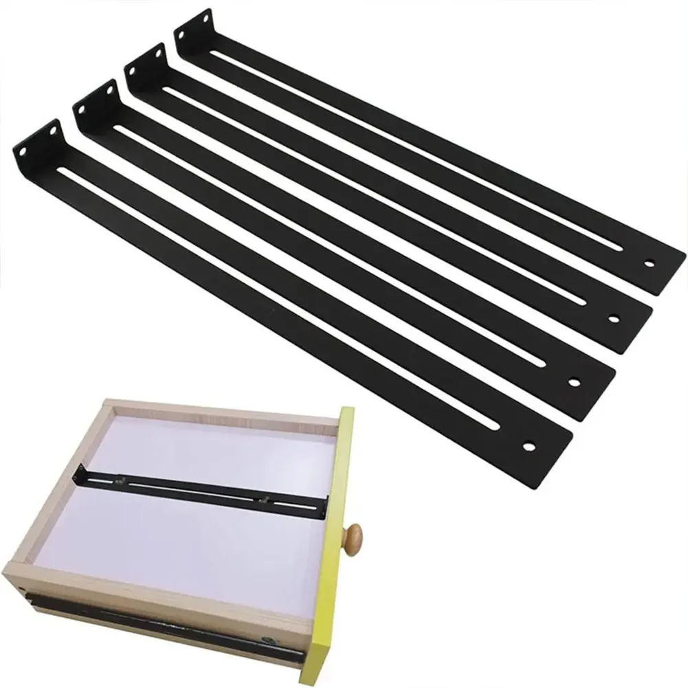 4pcs Drawer Repair Kit with Screws Furniture Repair Accessory Bracket Bottom Support Tool Set for Wooden/Chipboard/MDF Drawers