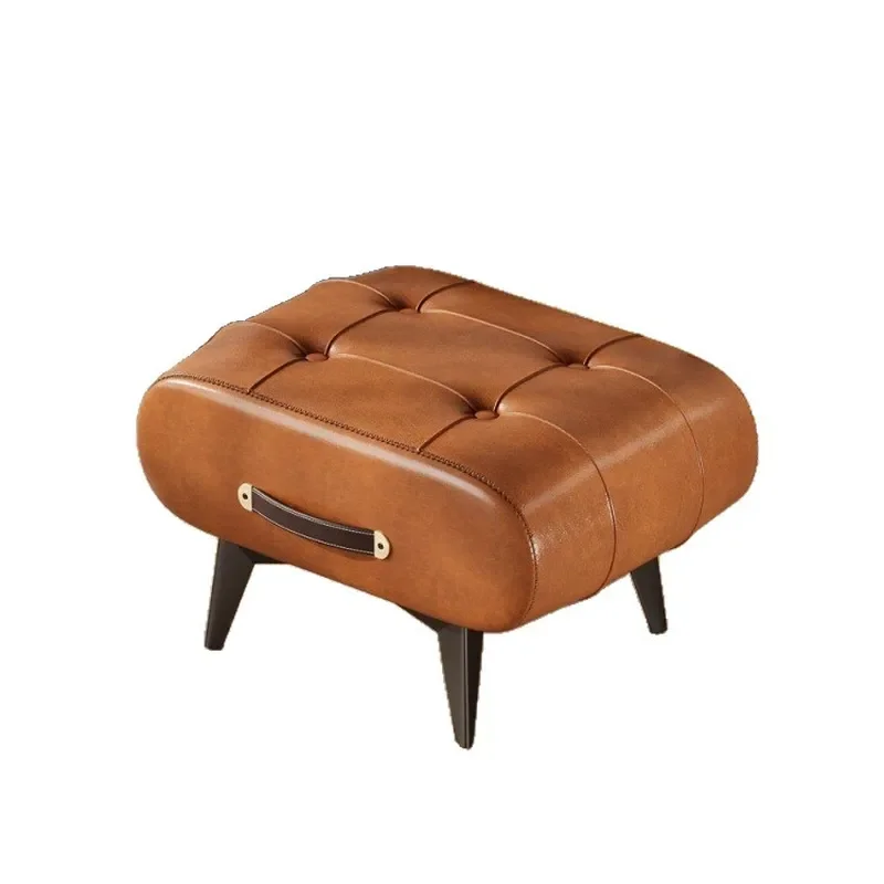 Modern Entryway Shoe Bench Soft Upholstered Ottoman Low Coffee Table Minimalist Living Room Sofa Footrest Stool