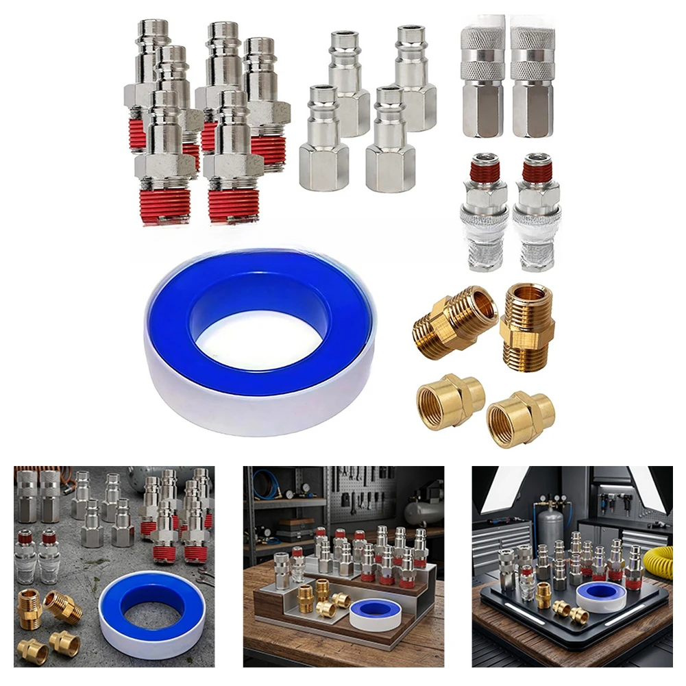 For High-pressure Tasks 1 4in Air Coupler Kit Compressor Connectors External Thread Type Robust Iron Construction