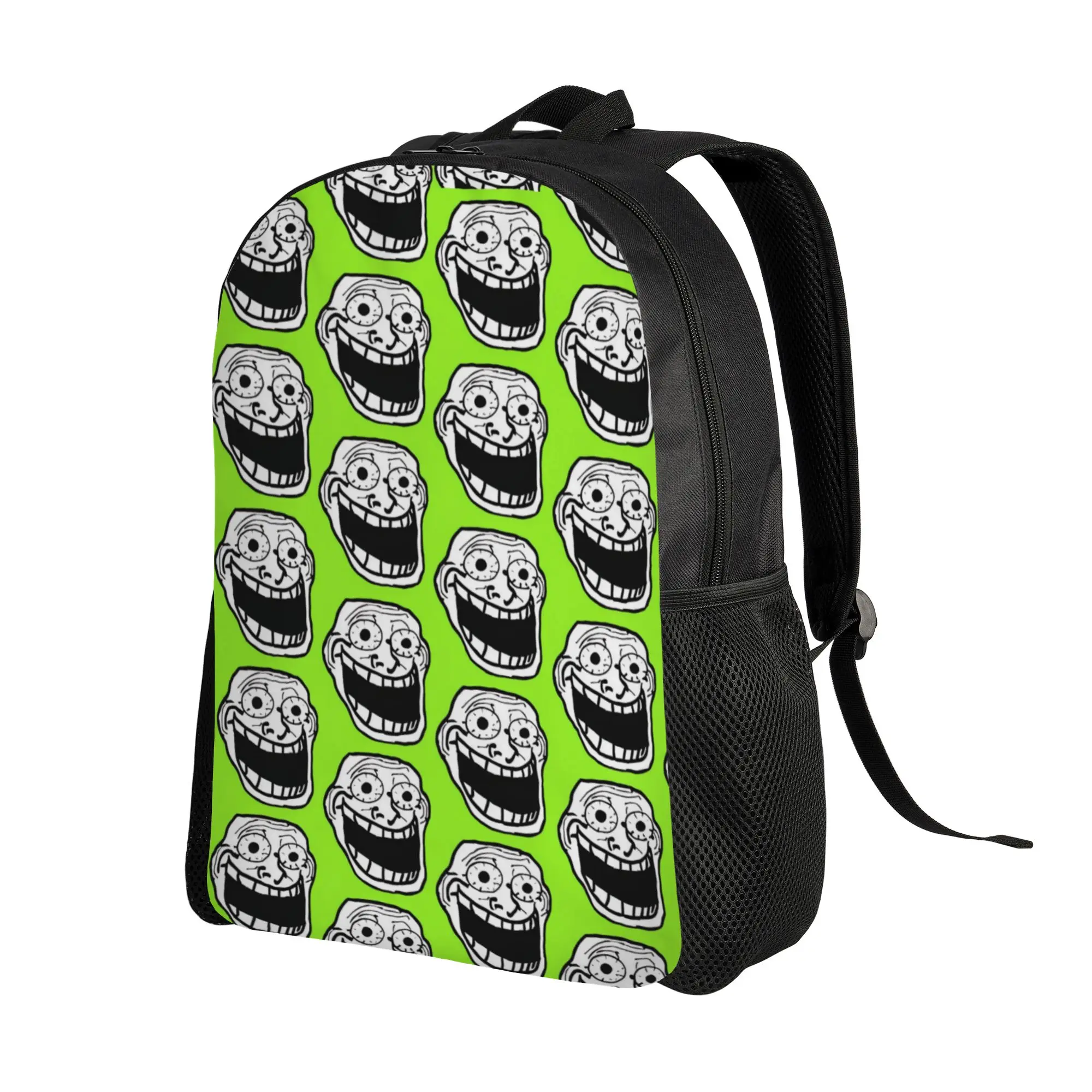 Trollface Rage Comic Meme Image Of A Character Backpack  Modern Backpacks Women Men Travel Big School Bags Designer Rucksack