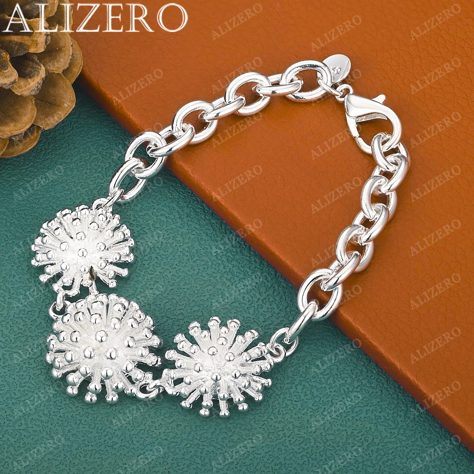 

925 Sterling Silver Hydrangea Bracelet For Women Retro Koreanl Charm Bracelets Original Party Jewelry Gift