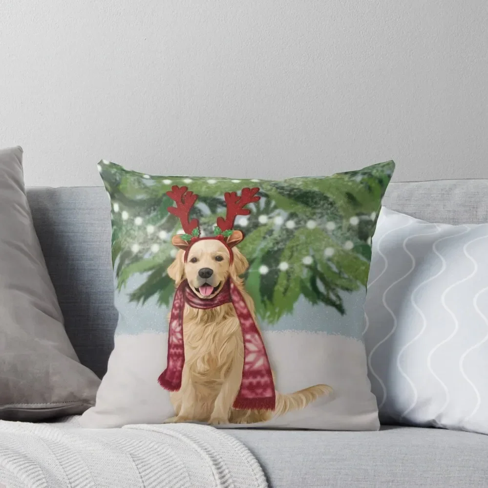 Golden Retriever Christmas Throw Pillow Christmas Throw Pillows Covers Pillow