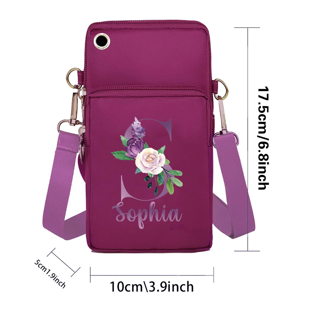 Personalized Customized Name Mobile Phone Pack Fashion Students Simple Phone Bags Adjustable Straps Mini Messenger Purse