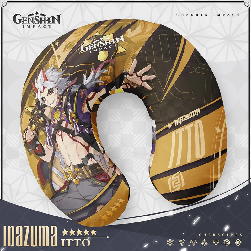 Anime Genshin Impact Cosplay Comfort Support Protect The Cervical Spine Memory Cotton Neck  Pillow Birthday Xmas Gift