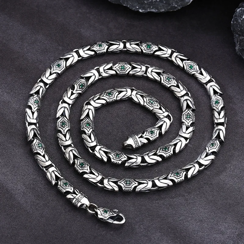 

necklace domineering exquisite safety pattern beccarite stitching necklace men & women trendy personality ornament