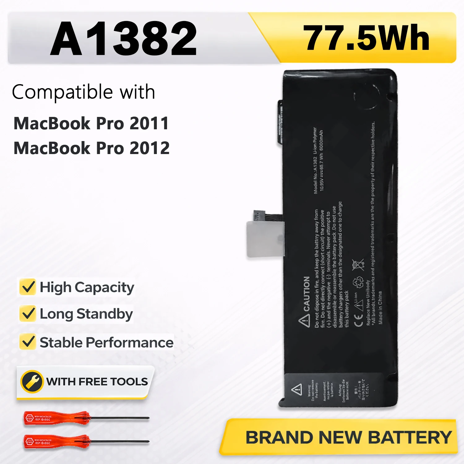 PowerHub A1382 Laptop Battery Compatible with APPLE MACBOOK PRO 15