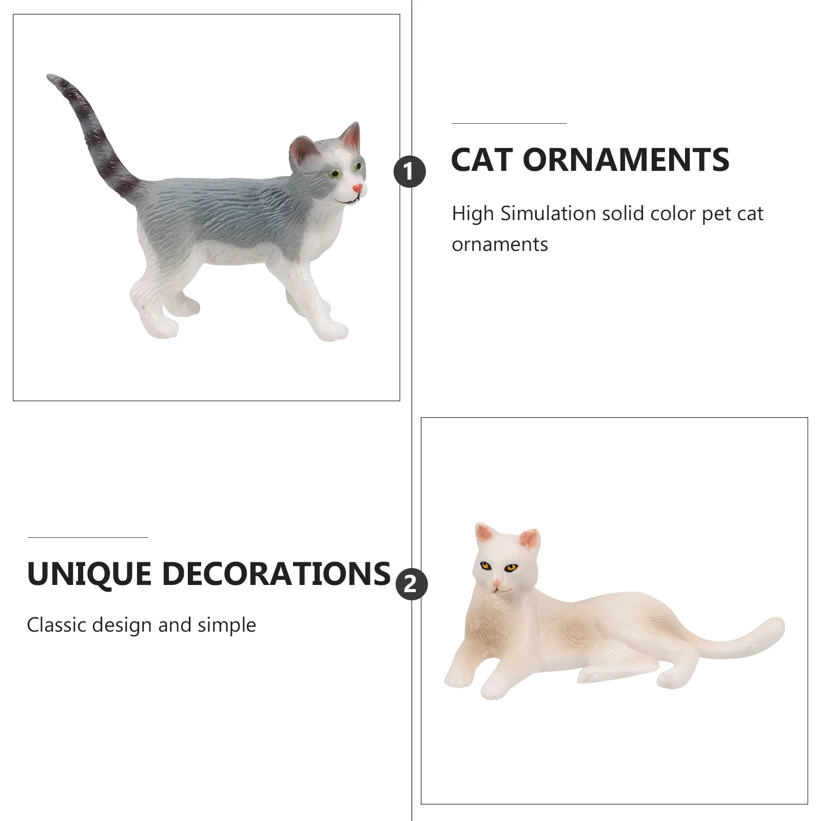 

3 Pcs Bristle Cat Figurines PVC Safe Kids Bedroom Car Decor Gifts Cat Lovers Toys Home nament