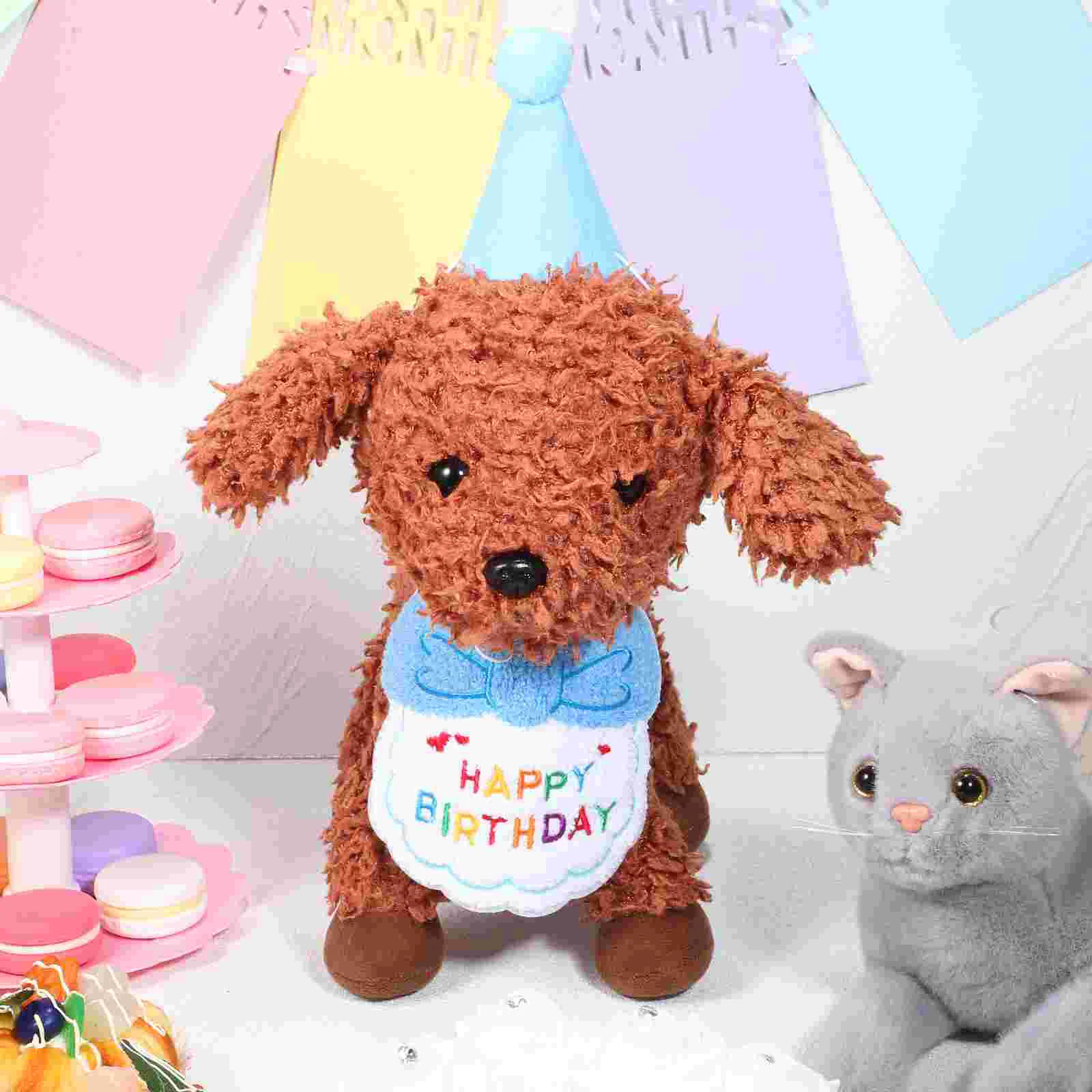 Happy Birthday Decorations Pet Bib Set Dog Party Supplies Cat Outfit Hat Crown Hats Ornament Mother