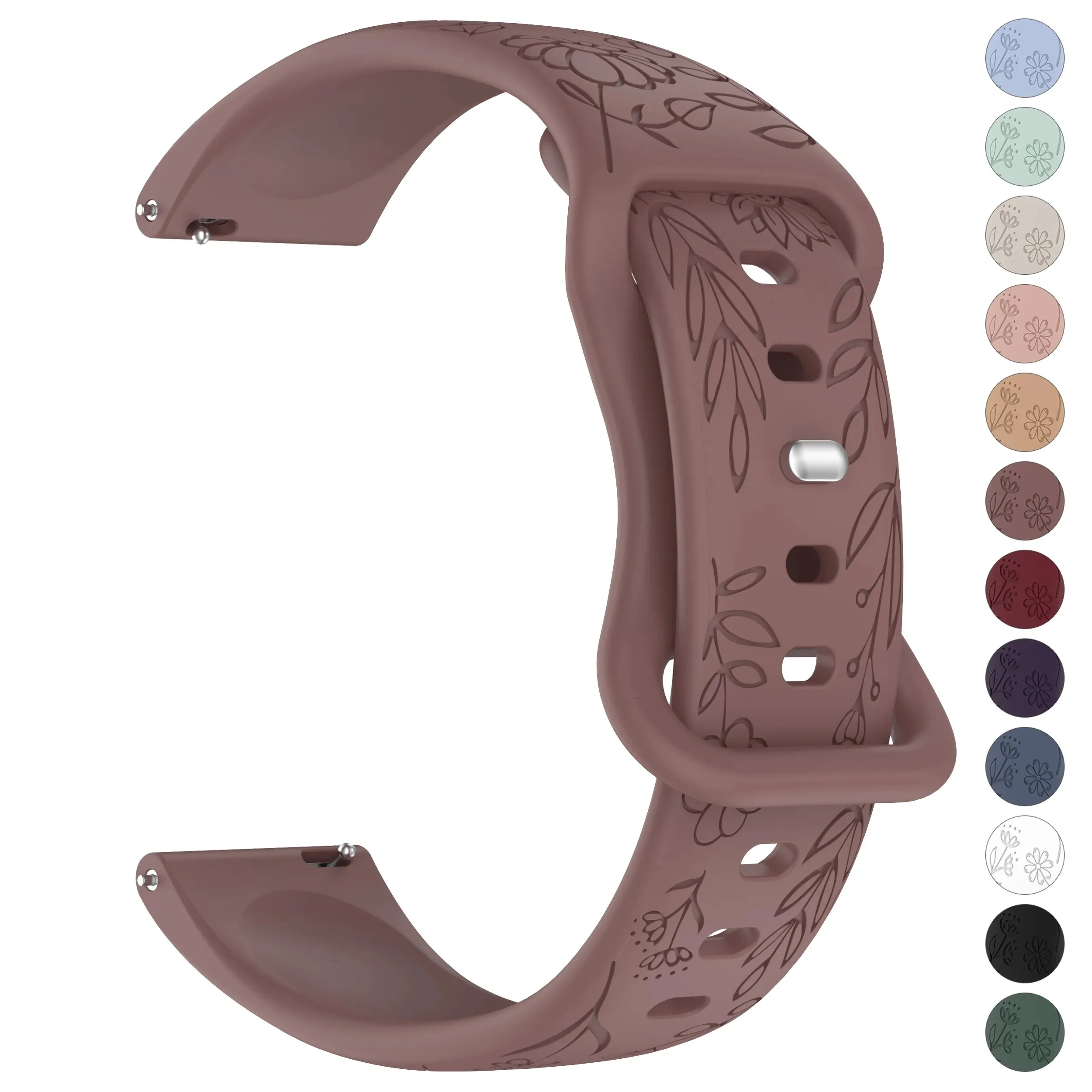 20mm 22mm Strap For Amazfit Bip Max 6 5/Active 2 3 Max/GTR 4 3 3 Pro 3D Flowers Silicone Band For Amazfit Cheetah 2 Ultra/2 Pro