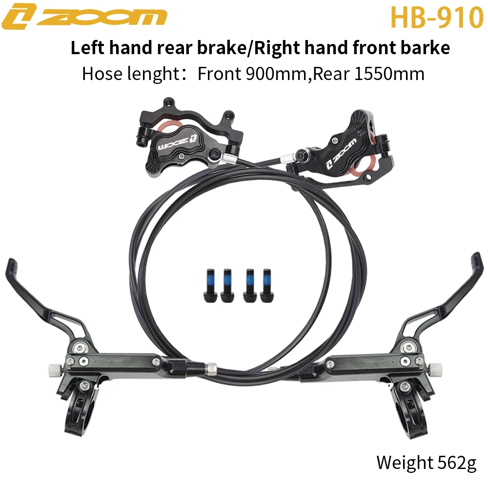 

ZOOM HB-910 Hydraulic Brake for MTB Bike 4 Pistons Ultra-light Two-way Braking 900-1550mm Front Rear Hydraulic Brakes Bicycle