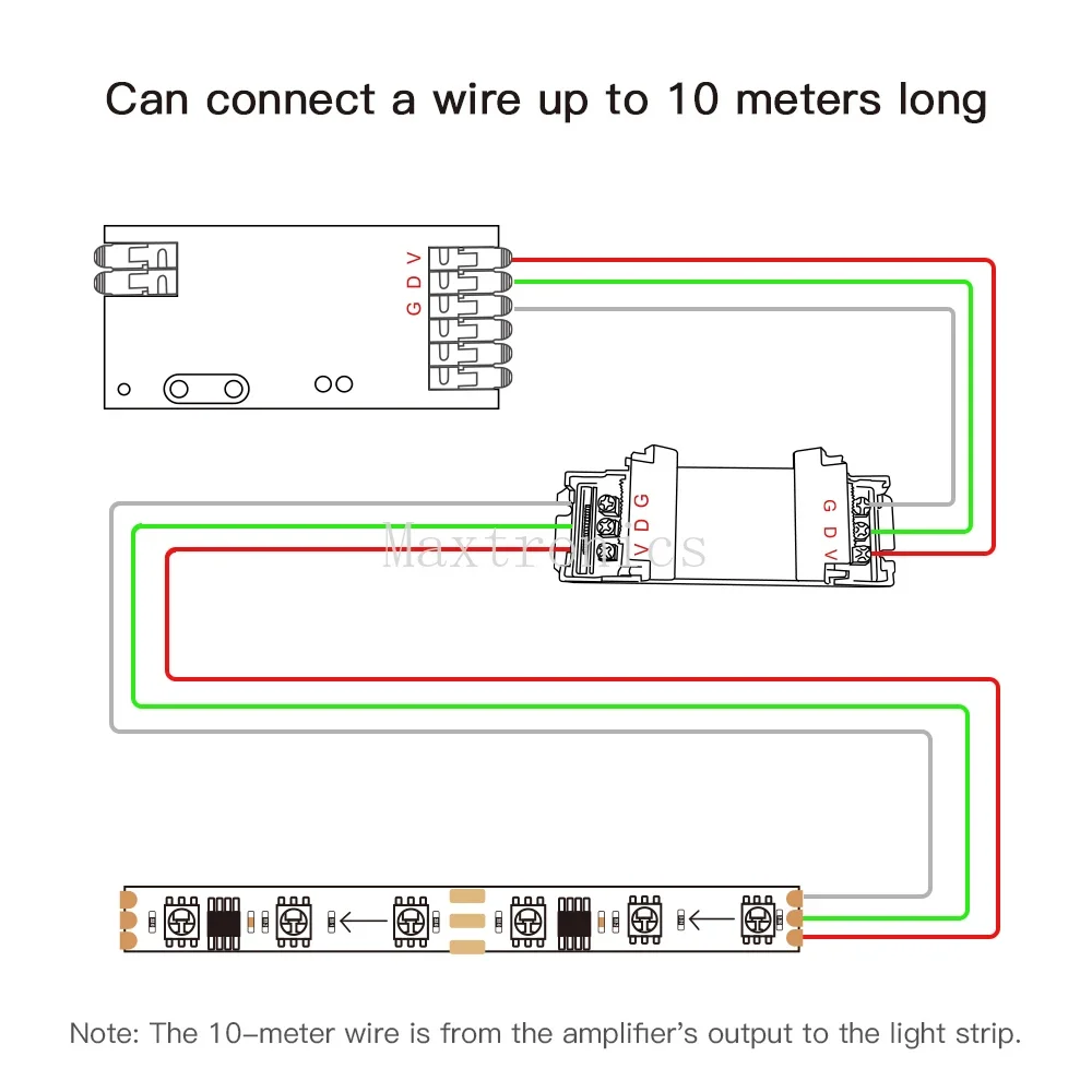 WLED Signal Amplifier Booster 10m Extension LED Strip Enhancer MAX 20A for WS2811 WS2812 SK6812 Digital Controller GL-BS-001WL