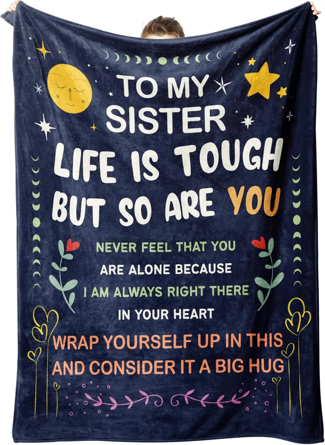 

Niyewsor Birthday Gifts, Inspirational Throw Blanket | Sisters From Sister, Positive Motivational Gifts For Sisters, To My