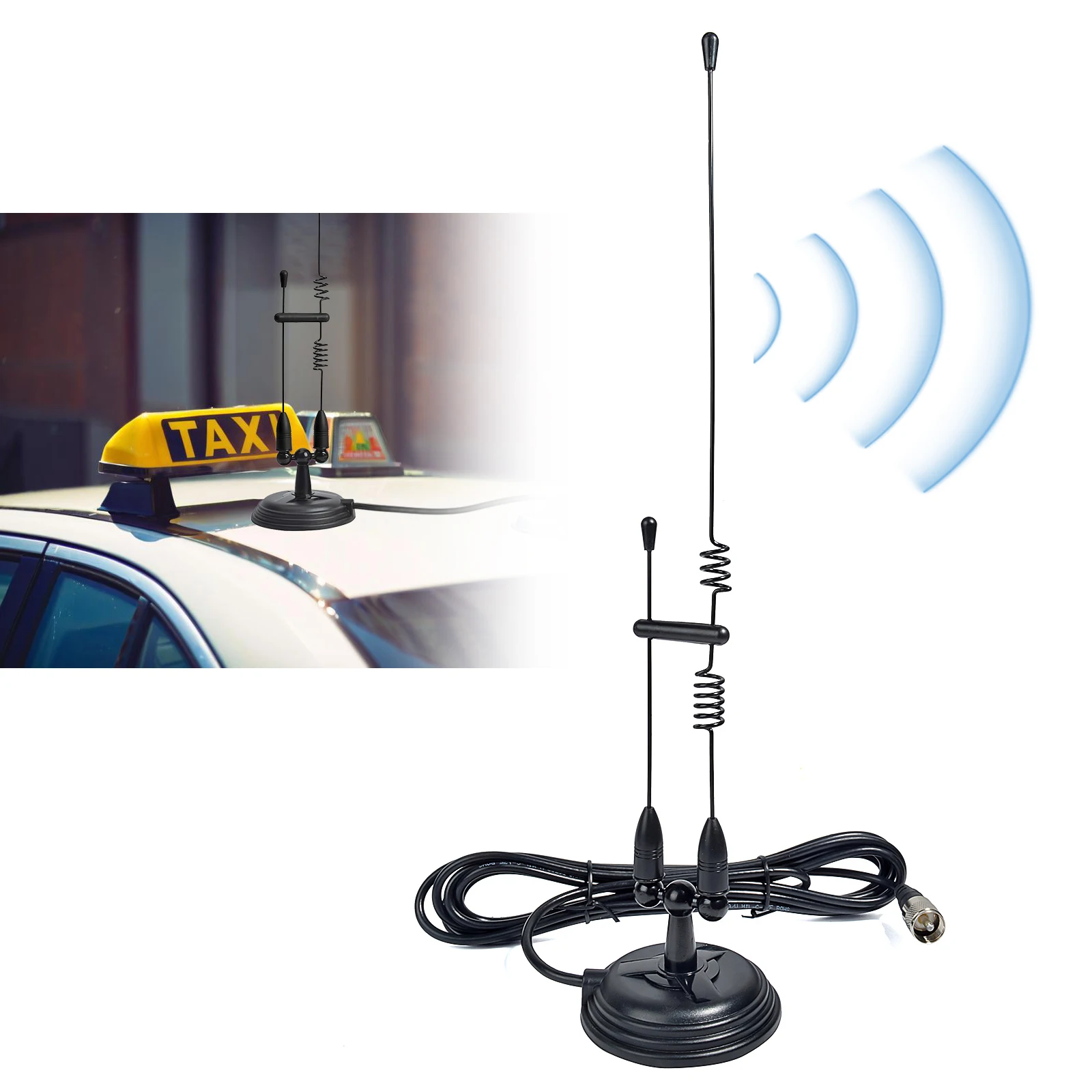 Magnetic Mobile Antenna Mount, 2m/70cm Dual Band Car Mobile Mag Base Whip Antenna for Vehicle Truck SUV Mobile Radio Transceiver