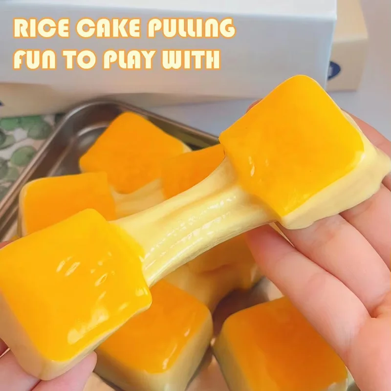 Squishy Rice Cake Stress Relief Toy Squeeze Fidget Toys for Kids Adults Realistic Soft Stretchy Sensory Gift Anti-stress