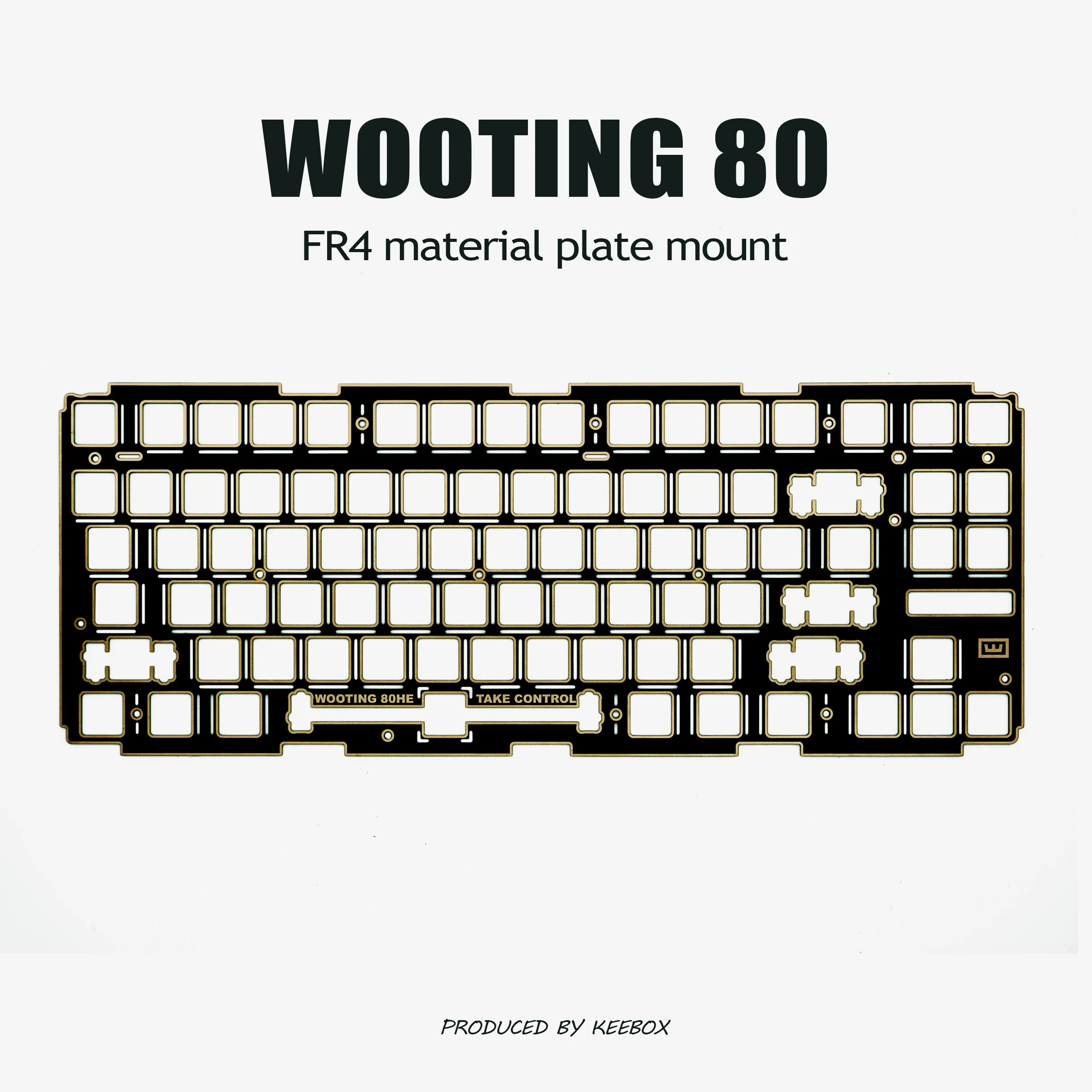 Keebox Wooting80 Positioning Plate For Mechanical Keyboard PCB HE Magnetic Effect Switch Keyboard Fr4 Silver Carbon Fiber 1.5mm — product photo 1 of 1