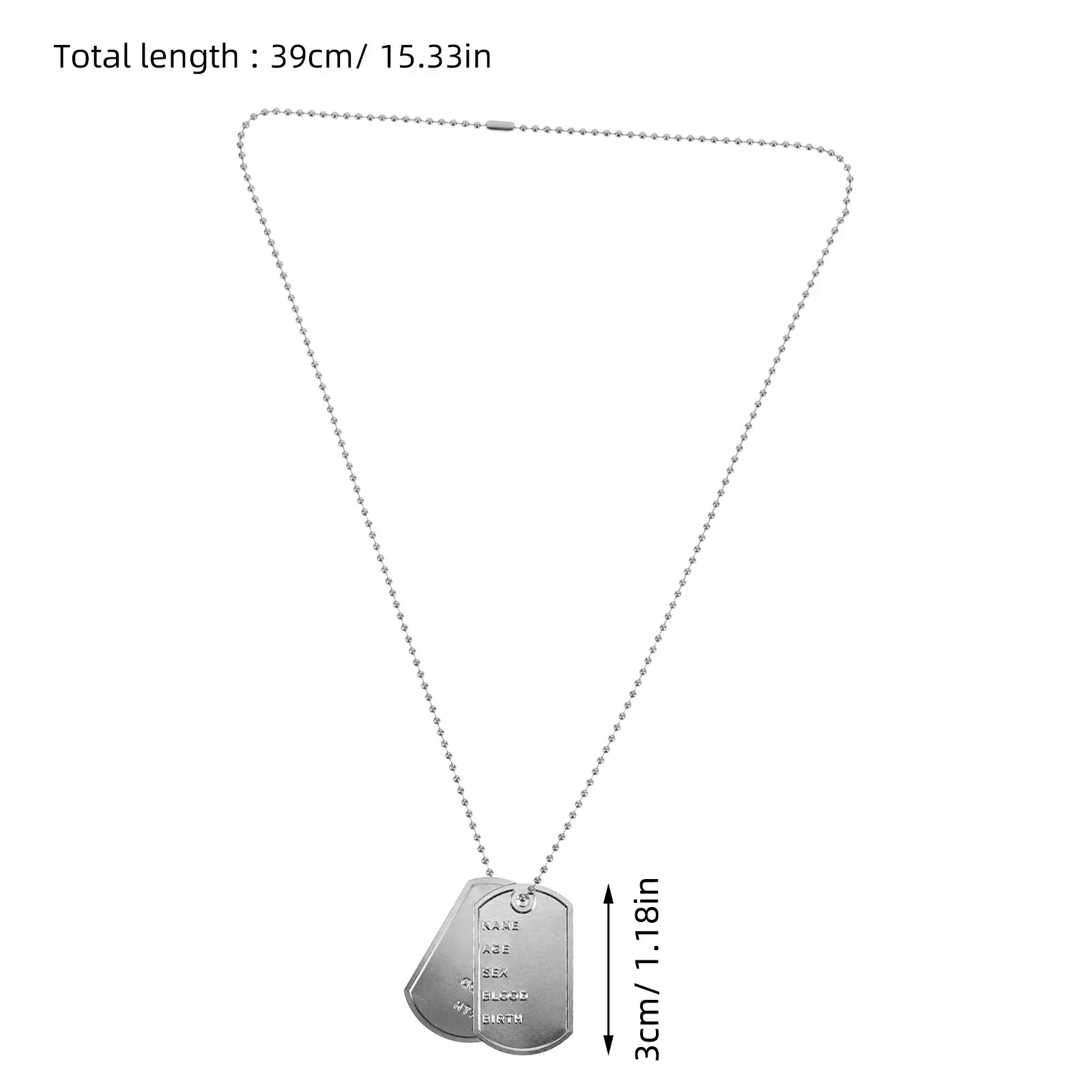 1Set Cosplay Dog Tags Necklace Robust Metal Chain Army Dog Tag Necklace for Men Costume Party Accessory Men Jewelry view 5