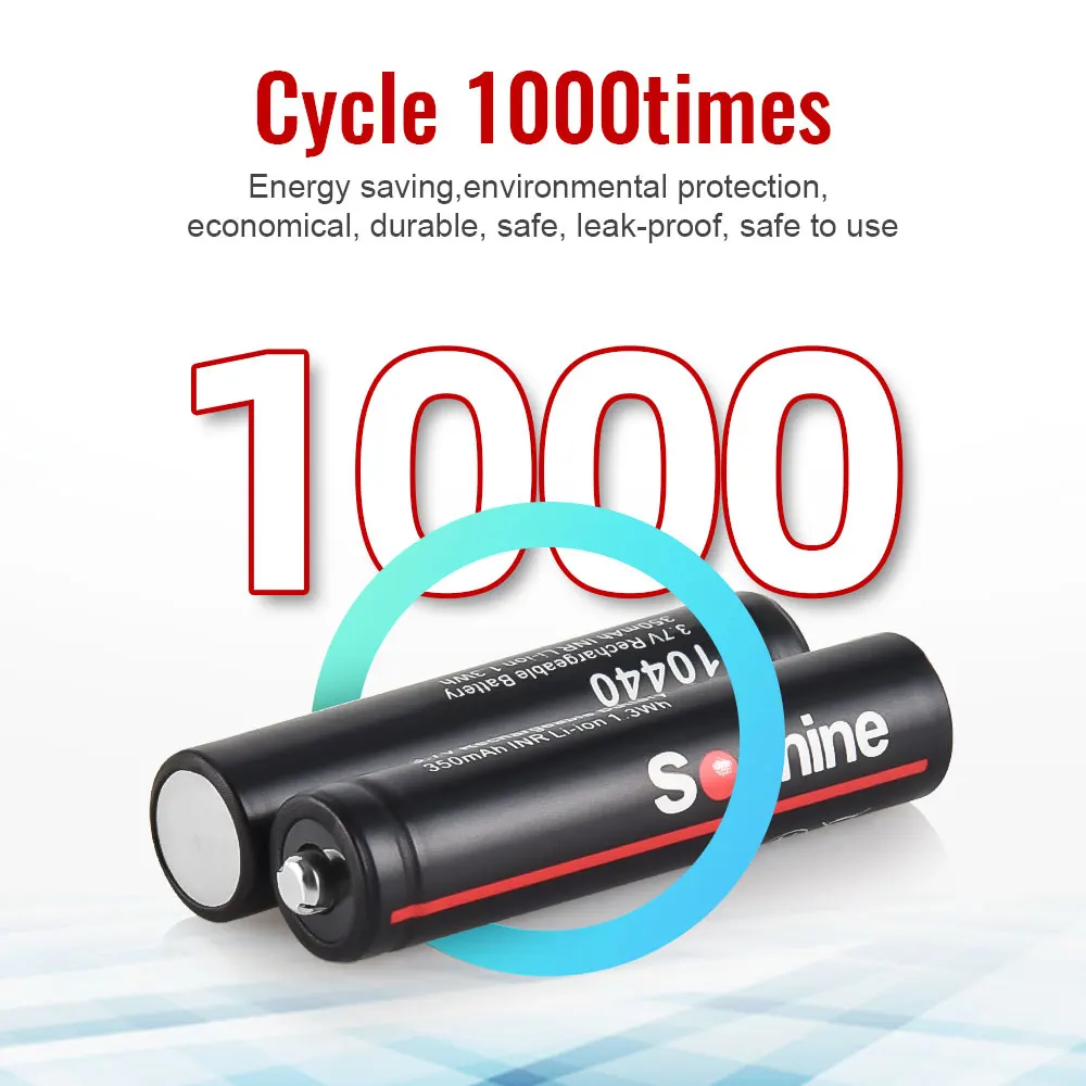 Soshine 350mAh 10440 Lithium Batteries 3.7V AAA 350mAh Li-ion Rechargeable Battery 10440 Battery for Recorder Game Console Toy