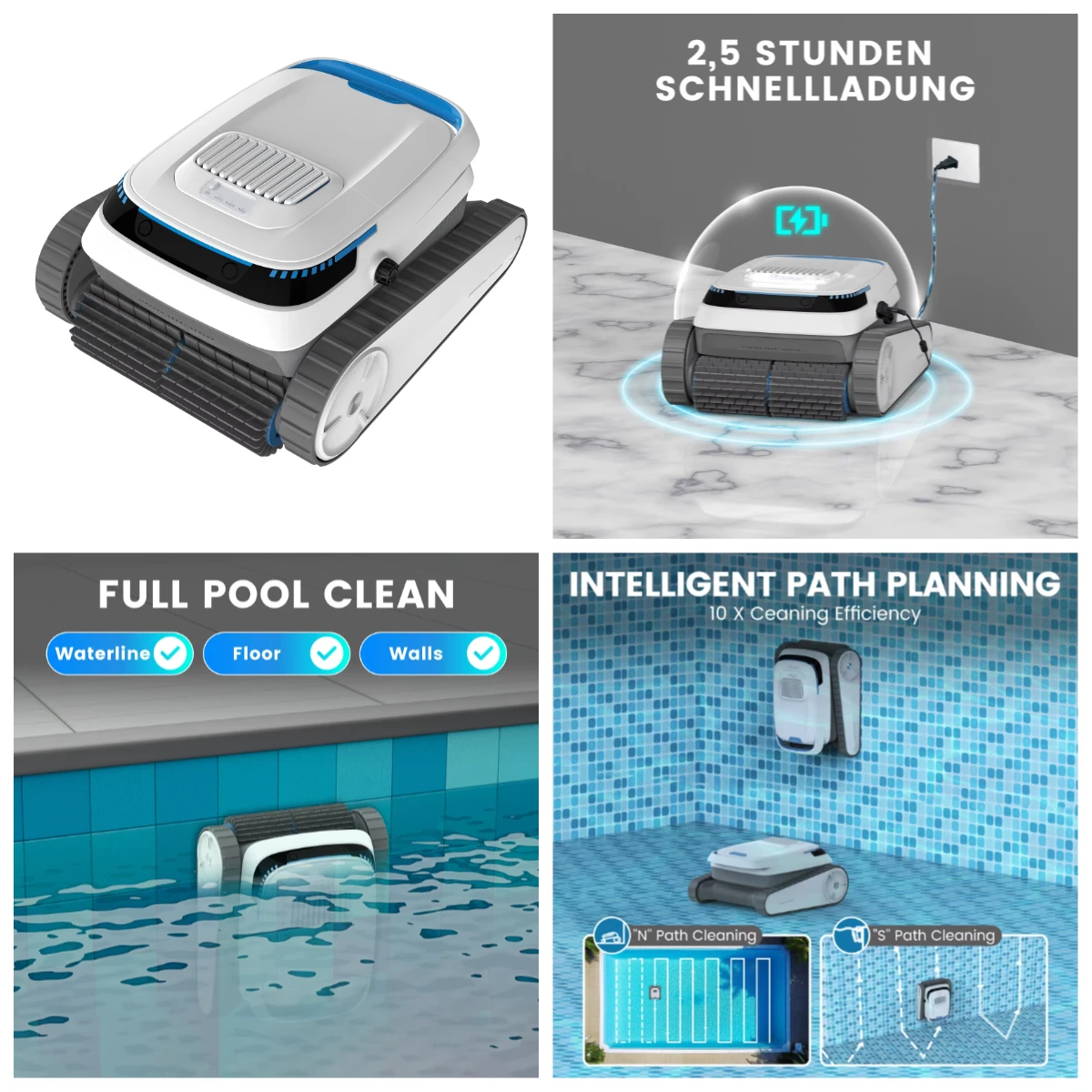 

Wireless Automatic Robotic Vacuum Cleaner, Cordless Robot Vacuum for Home Hardwood Floor & Carpet, Self-Charging Aspiradora