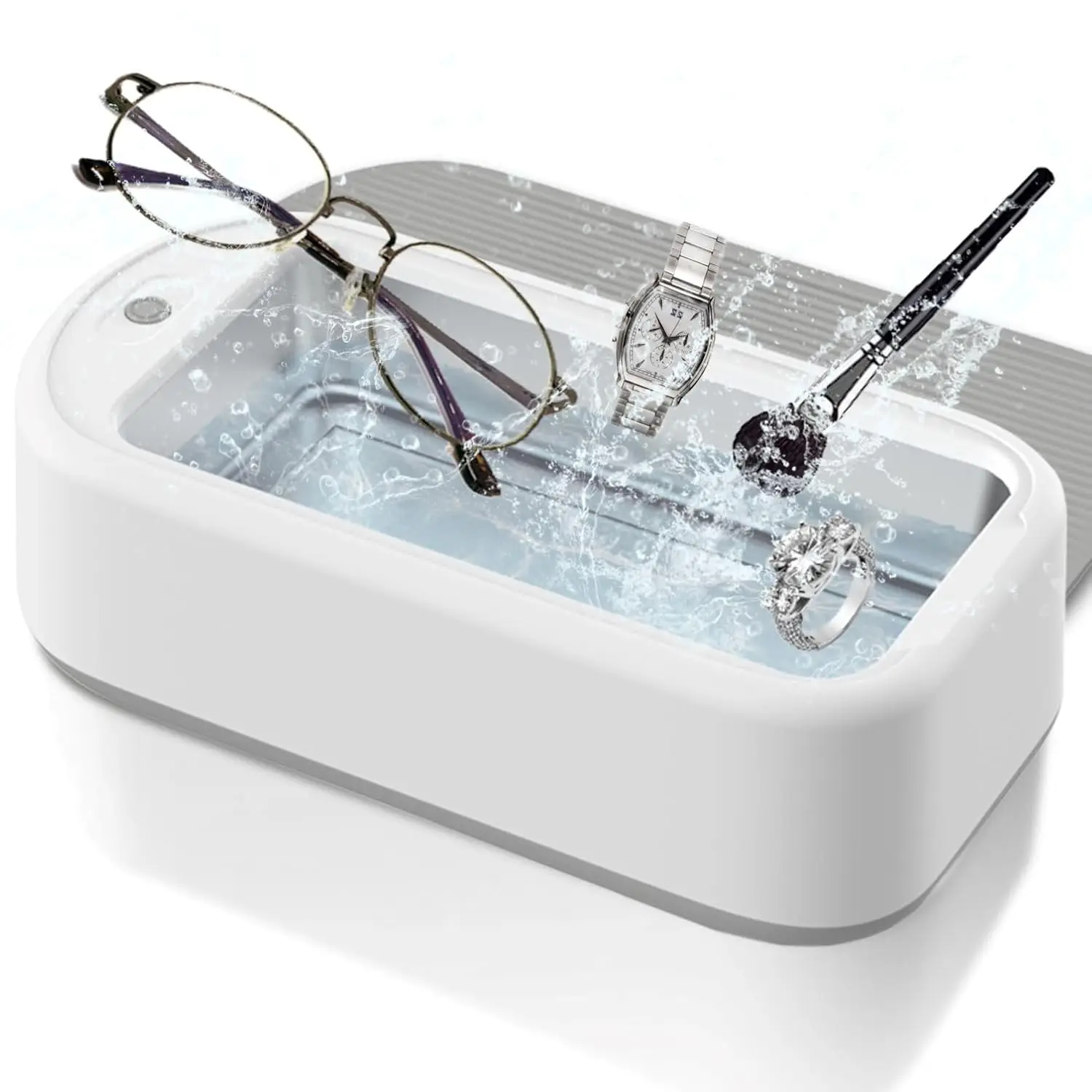 Ultrasonic Jewelry Cleaner, 40W 22oz (640ml) 48KHz Portable  Ultrasonic Cleaner for Eyeglass, Watches, Dentures, Ring, Blade